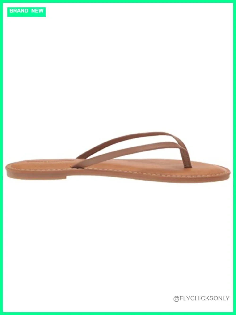 Faux Leather Thong Sandals with Memory Foam Insole - Flip Flops